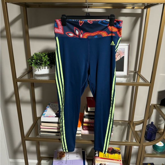 Adidas FARM Rio XL Training Essentials 7/8 Leggings Blue & Green - Picture 3 of 5
